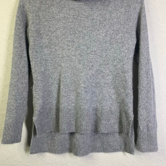 41 HAWTHORNE Sweater Porella Small Gray Cashmere Ribbed Turtle Neck High Low Hem - Picture 5 of 12